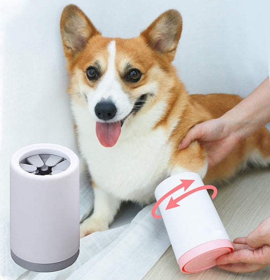 Dog Paw Cleaner - Portable Dog Paw Cleaner Foot Washer Cup for Small Medium Dogs and Cats Muddy Paw, Pink L